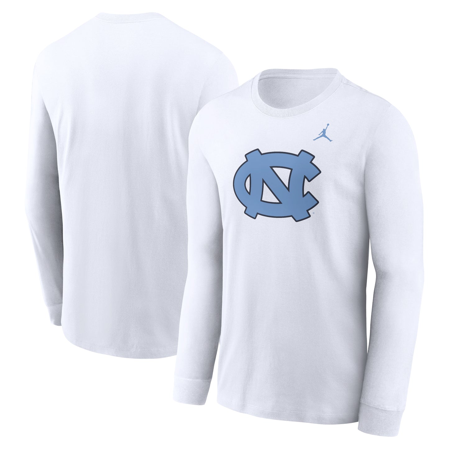 Men's Jordan Brand White North Carolina Tar Heels Primary Logo Long Sleeve T-Shirt