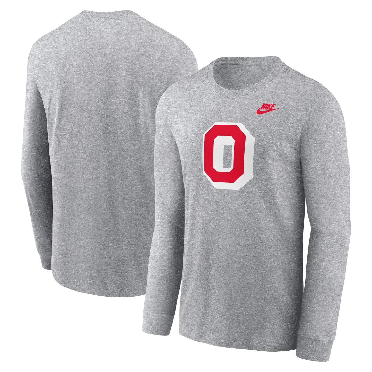 Men's Nike Heather Gray Ohio State Buckeyes Legacy Primary Logo Long Sleeve T-Shirt