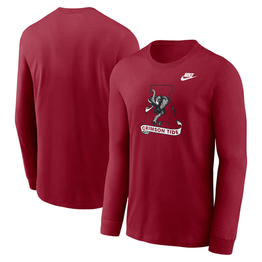 Men's Nike Crimson Alabama Crimson Tide Legacy Primary Logo Long Sleeve T-Shirt