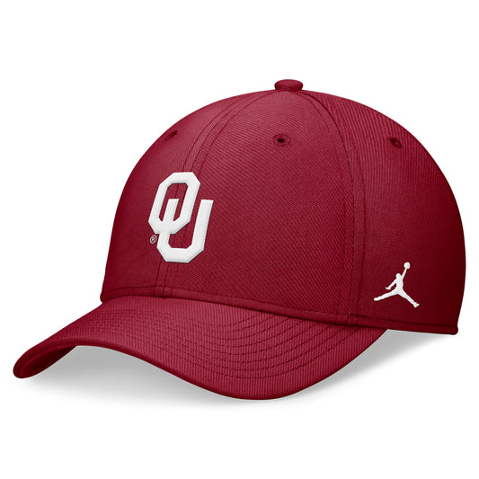 Men's Jordan Brand Crimson Oklahoma Sooners 2024 On-Field Swoosh Flex Hat