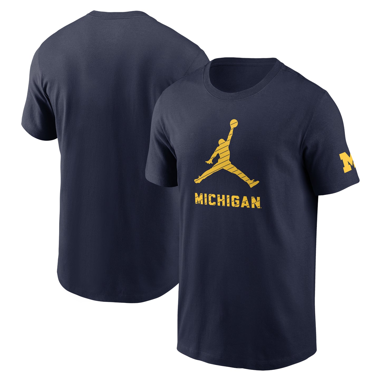 Men's Jordan Brand Navy Michigan Wolverines Campus Mascot T-Shirt