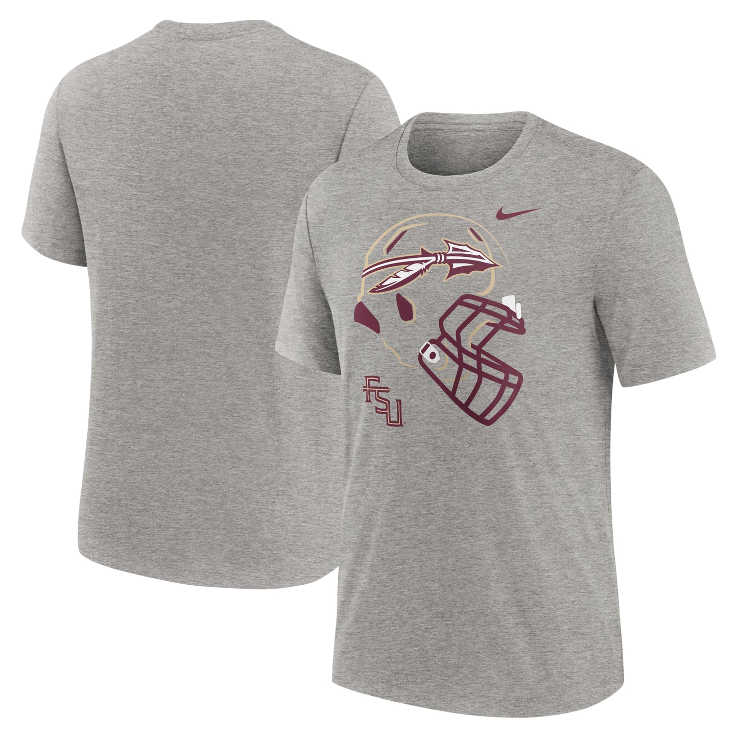 Men's Nike Heather Gray Florida State Seminoles Local Campus Time Honored Tradition Tri-Blend T-Shirt