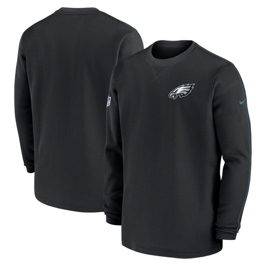 Men's Nike Black Philadelphia Eagles 2024 Sideline Coaches Long Sleeve Top