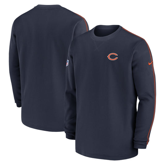 Men's Nike Navy Chicago Bears 2024 Sideline Coaches Long Sleeve Top