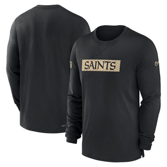 Men's Nike Black New Orleans Saints Sideline Player Performance Long Sleeve T-Shirt