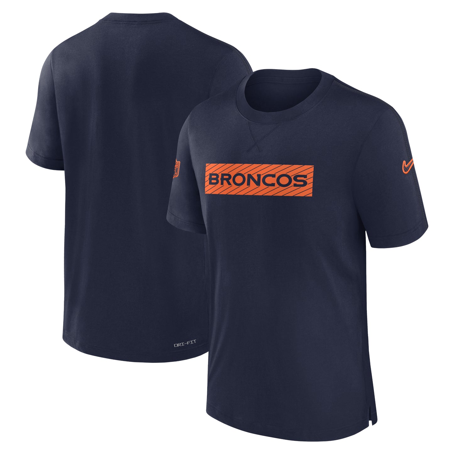 Men's Nike Navy Denver Broncos Sideline Player Performance T-Shirt