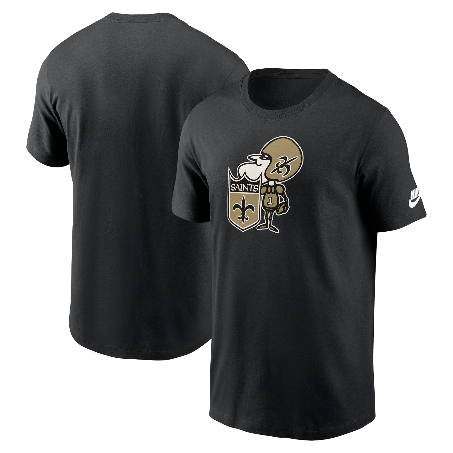 Men's Nike Black New Orleans Saints Rewind Logo Essential T-Shirt