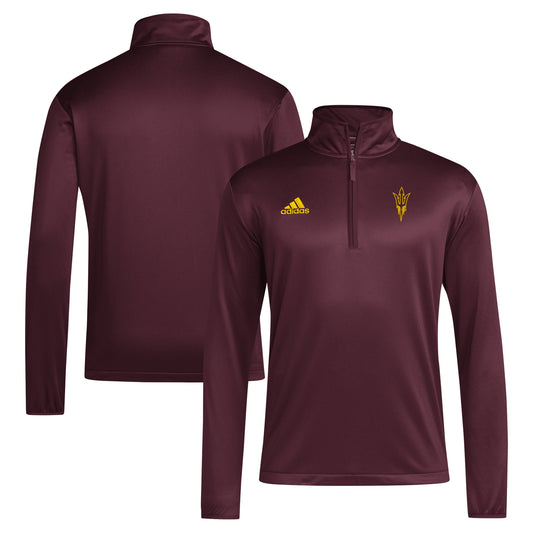 Men's adidas Maroon Arizona State Sun Devils Coaches Sideline Quarter-Zip Top