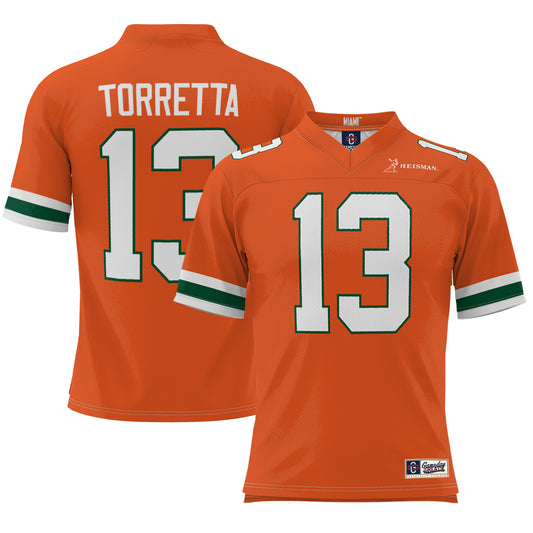 Men's Gino Torretta Orange Miami Hurricanes Heisman Football Jersey