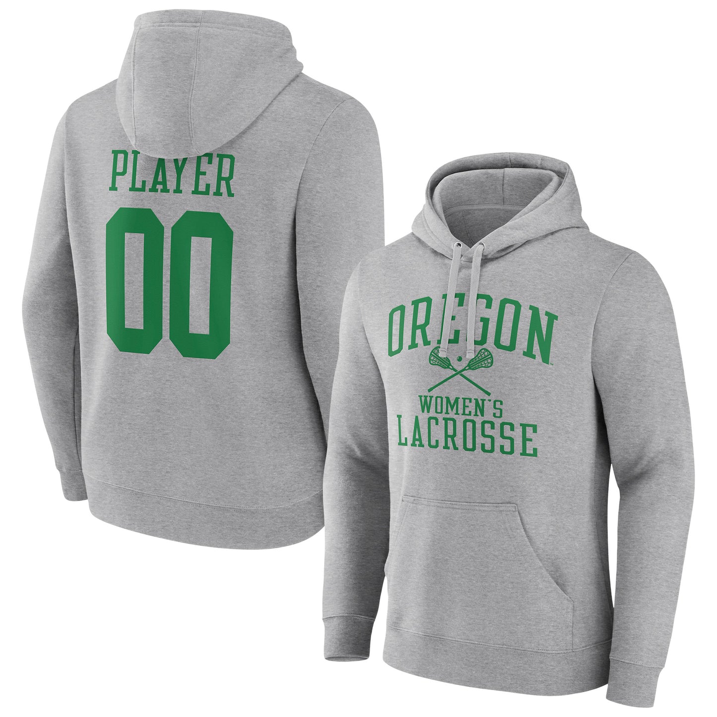 Men's  Gray Oregon Ducks Women's Lacrosse Pick-A-Player NIL Gameday Tradition Pullover Hoodie