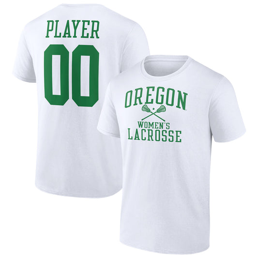 Men's  White Oregon Ducks Women's Lacrosse Pick-A-Player NIL Gameday Tradition T-Shirt