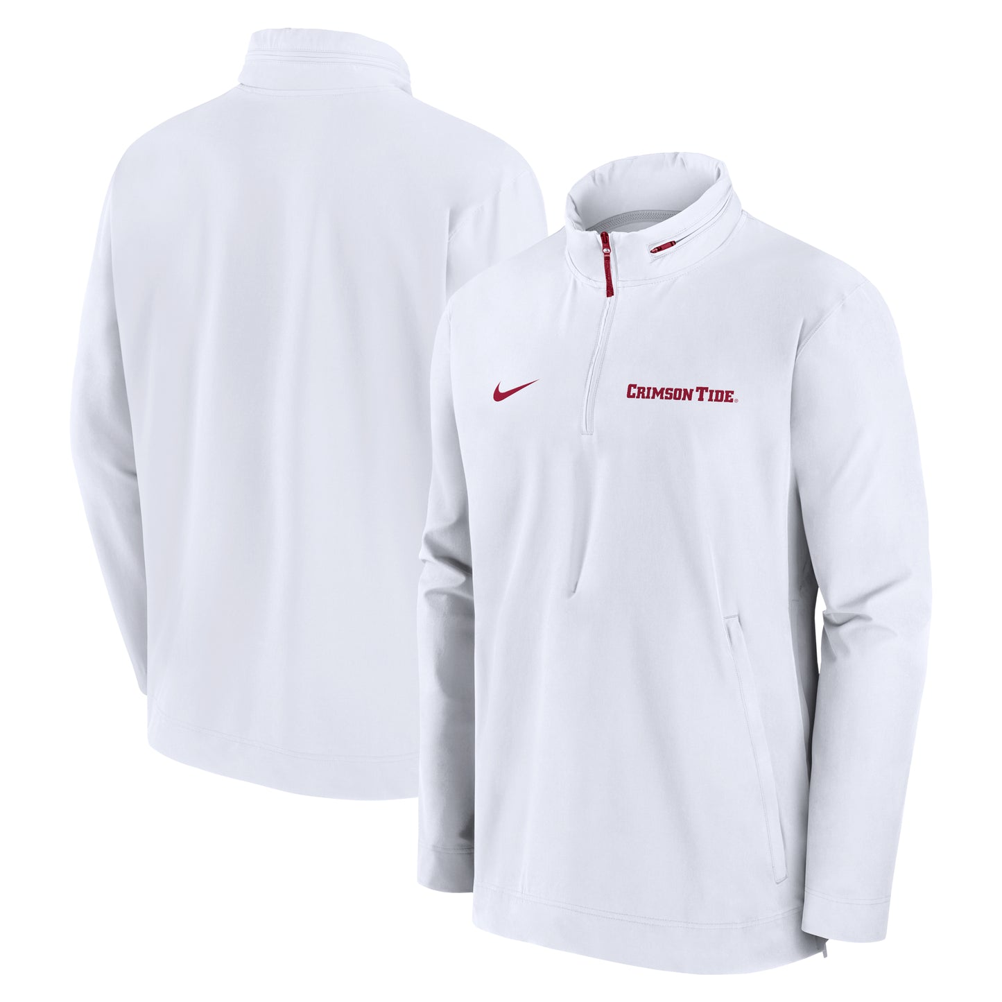 Men's Nike White Alabama Crimson Tide Sideline Coaches Quarter-Zip Jacket