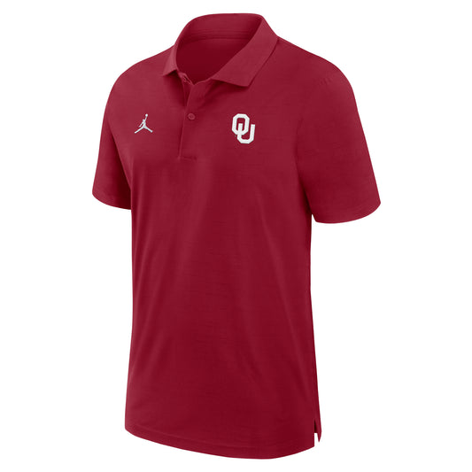 Men's Jordan Brand Crimson Oklahoma Sooners Sideline Woven Performance Polo