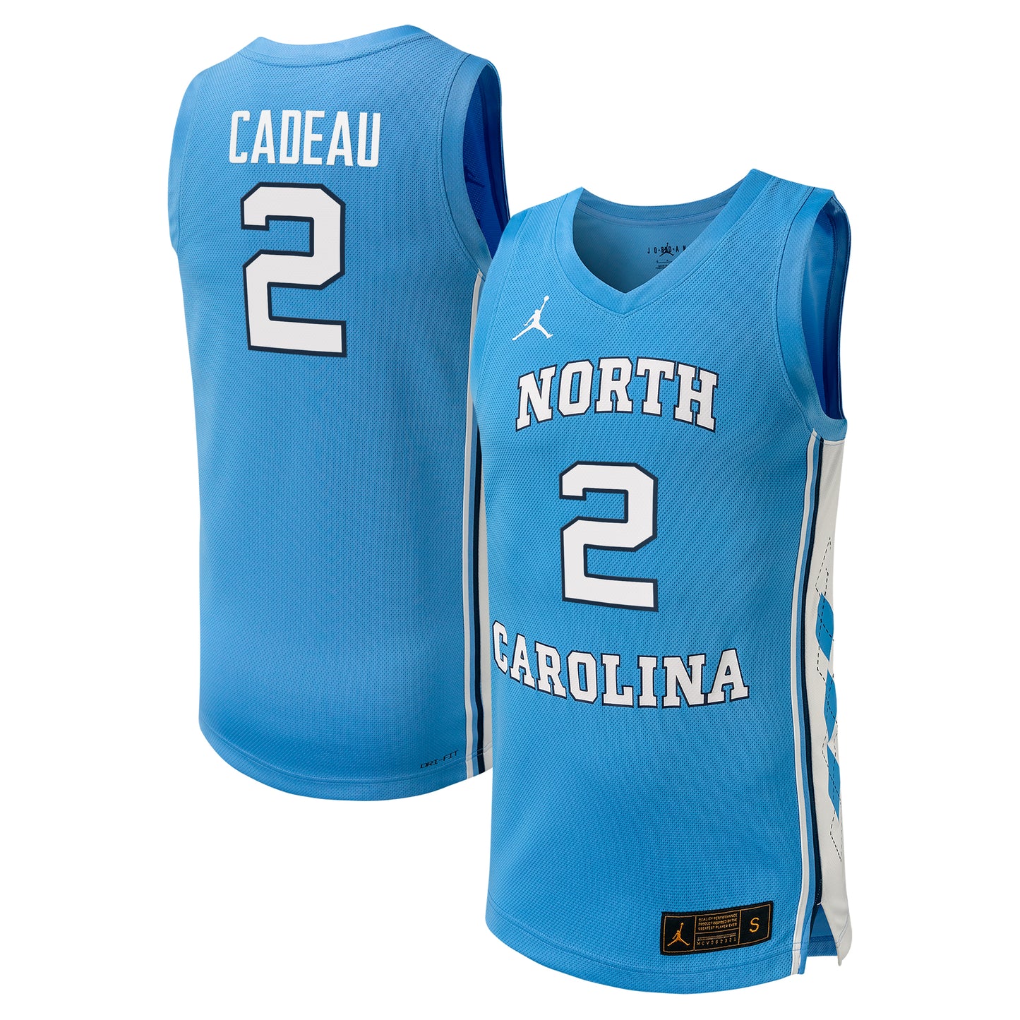 Men's Jordan Brand Elliot Cadeau Carolina Blue North Carolina Tar Heels NIL Basketball Replica Player Jersey