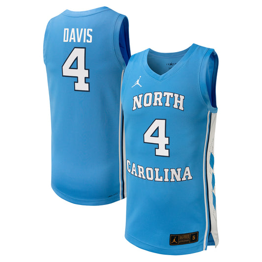 Men's Jordan Brand RJ Davis Carolina Blue North Carolina Tar Heels NIL Basketball Replica Player Jersey