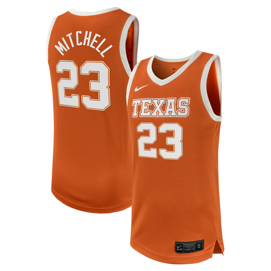 Men's Nike Dillon Mitchell Texas Orange Texas Longhorns NIL Basketball Replica Player Jersey