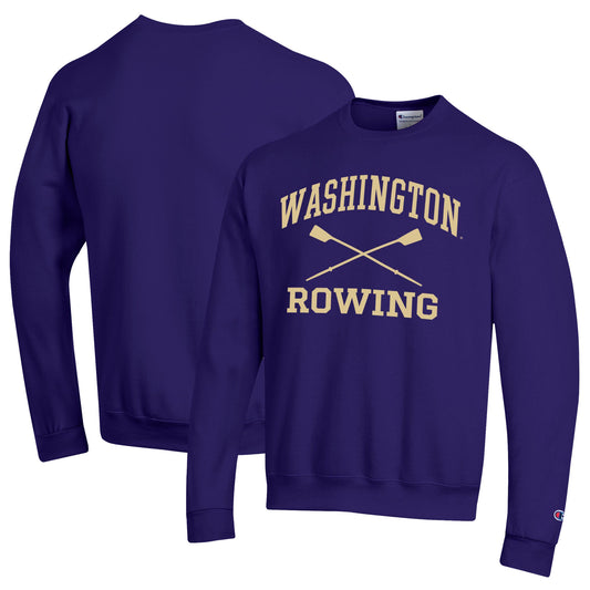 Men's Champion  Purple Washington Huskies Rowing Oars Eco Powerblend Pullover Sweatshirt