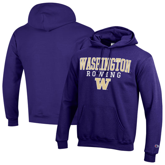 Men's Champion  Purple Washington Huskies Rowing Eco Powerblend Pullover Hoodie