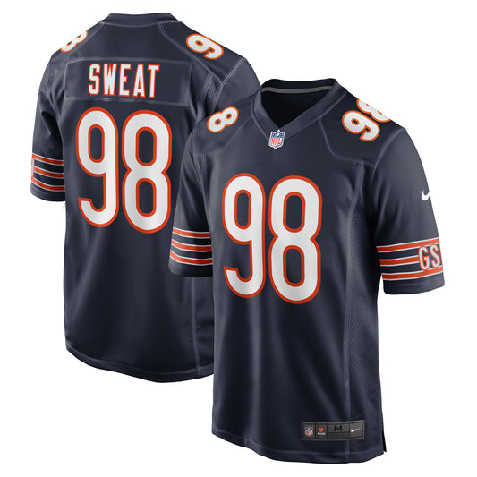 Men's Nike Montez Sweat  Navy Chicago Bears  Game Jersey