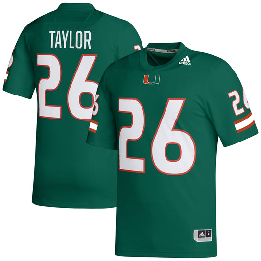 Men's adidas Sean Taylor Green Miami Hurricanes Retired Football Player Jersey