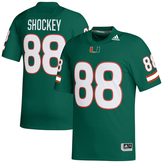 Men's adidas Jeremy Shockey Green Miami Hurricanes Retired Football Player Jersey