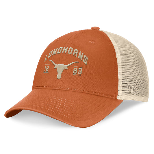 Men's Top of the World Texas Orange Texas Longhorns Heritage Waylon Trucker Adjustable Hat