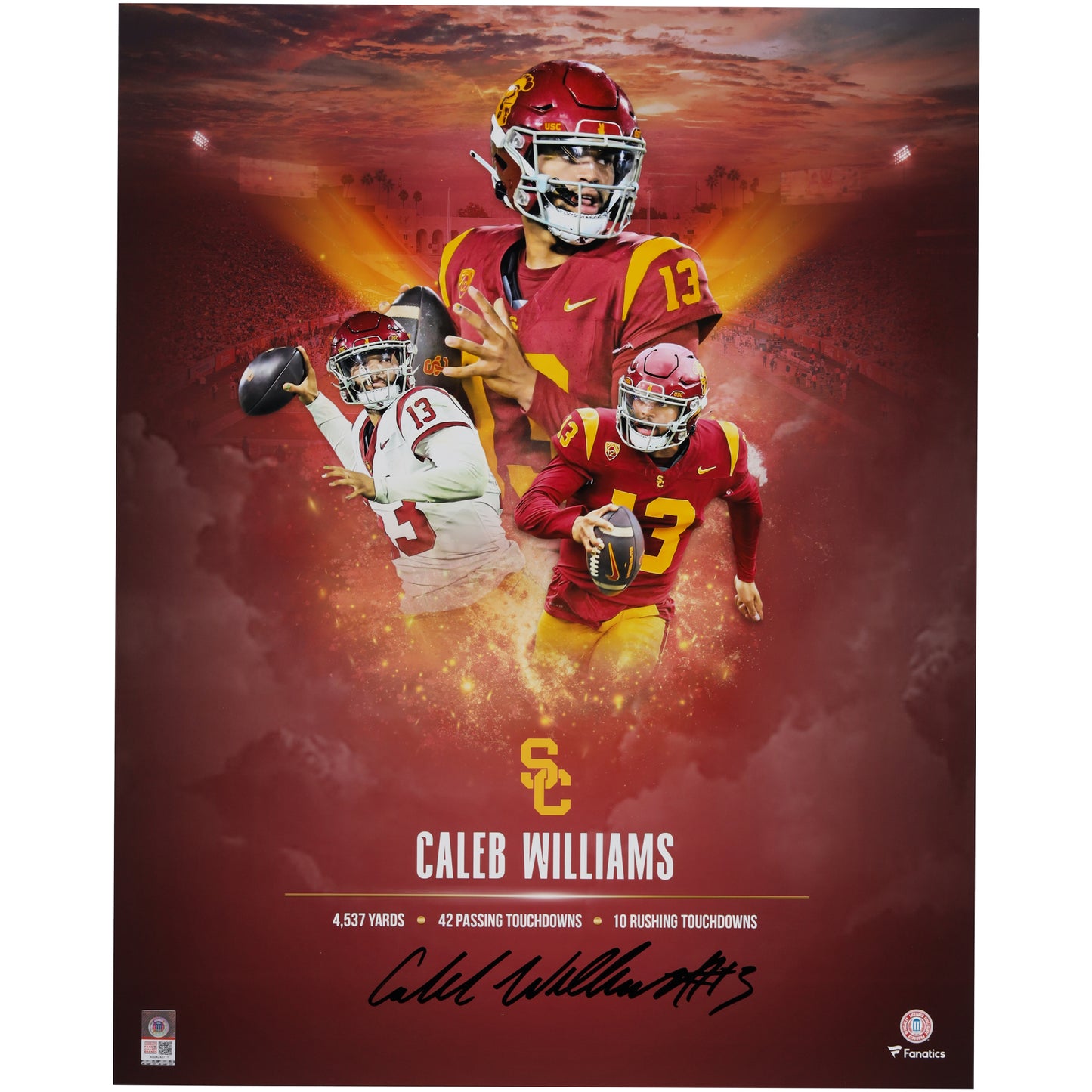 Caleb Williams USC Trojans Autographed 16" x 20" Heisman Collage Photograph