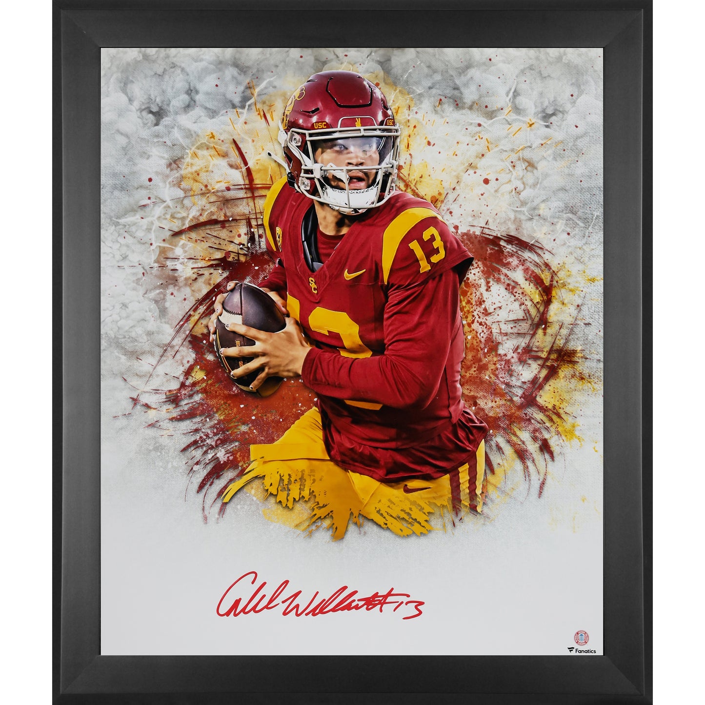 Caleb Williams USC Trojans Autographed Framed 20" x 24" White In Focus Photograph - Limited Edition of 50