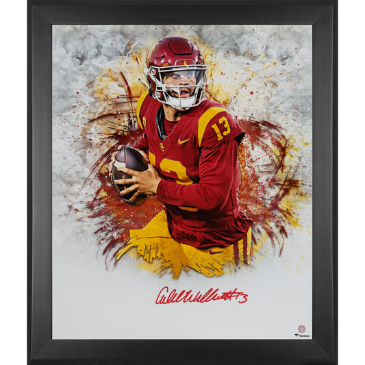 Caleb Williams USC Trojans Autographed Framed 20" x 24" White In Focus Photograph - Limited Edition #1 of 50