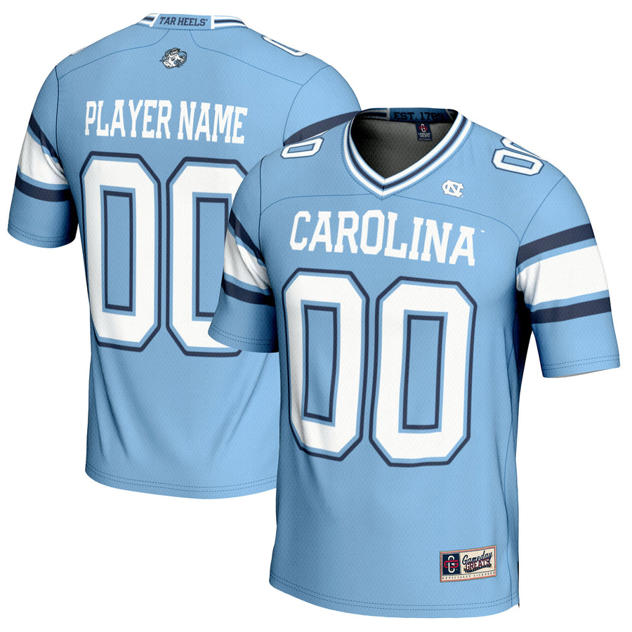 Youth GameDay Greats Carolina Blue North Carolina Tar Heels NIL Pick-A-Player Football Jersey