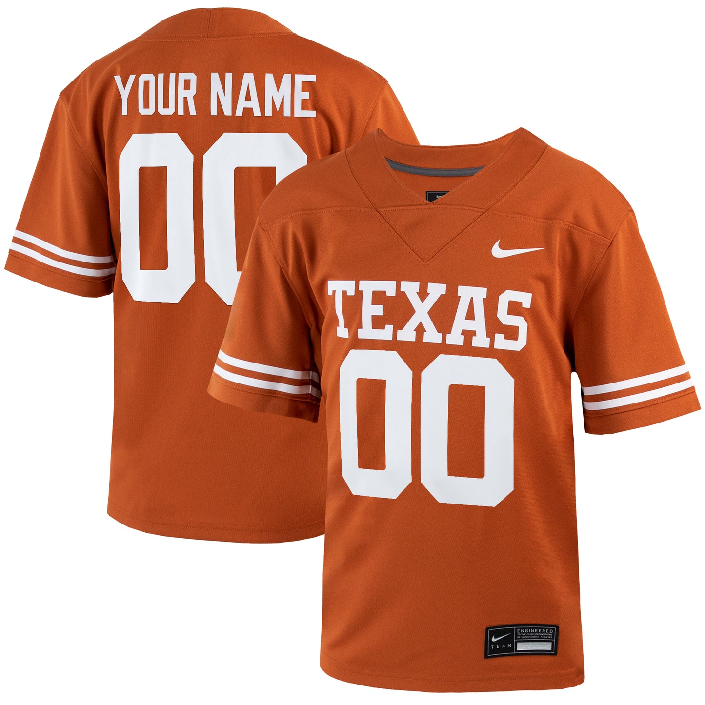 Youth Nike Texas Orange Texas Longhorns Custom Football Game Jersey