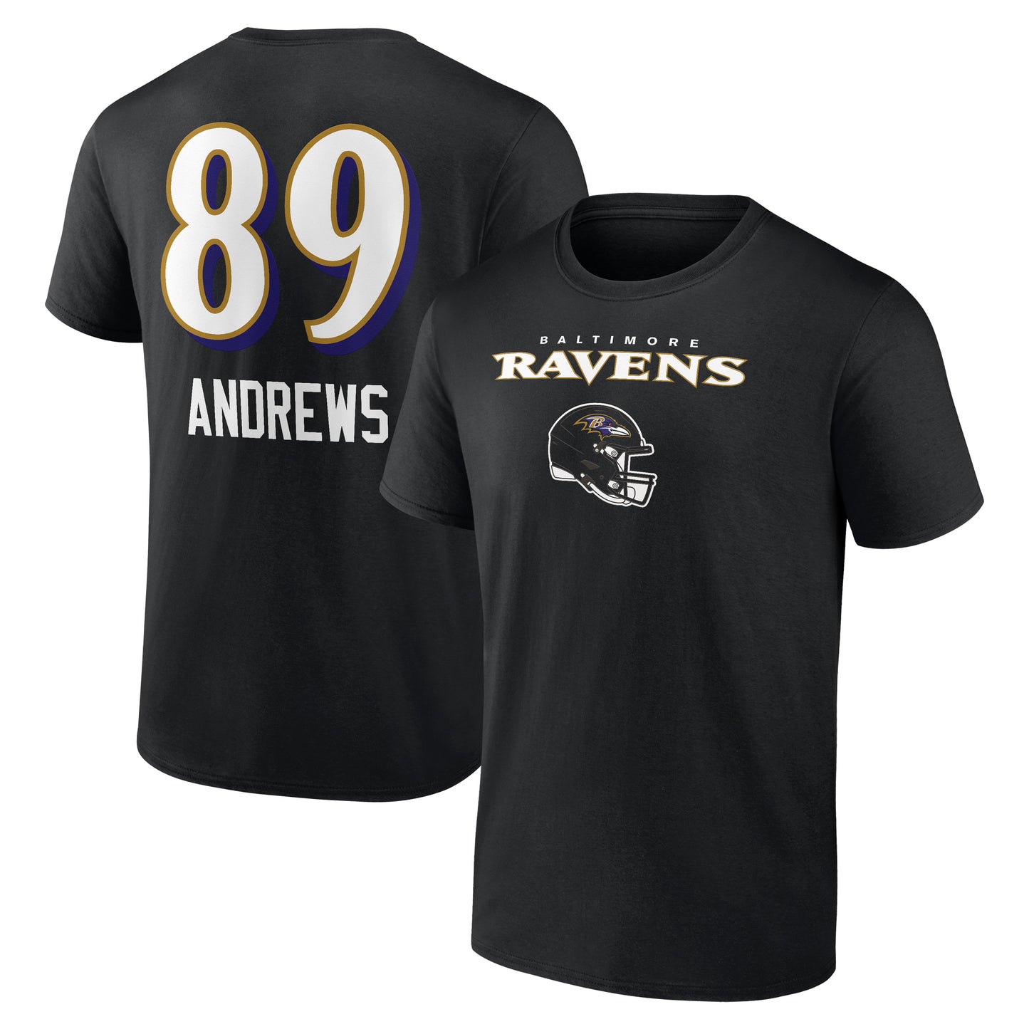 Men's Mark Andrews Black Baltimore Ravens Team Wordmark Player Name & Number T-Shirt