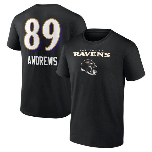 Men's Mark Andrews Black Baltimore Ravens Team Wordmark Player Name & Number T-Shirt