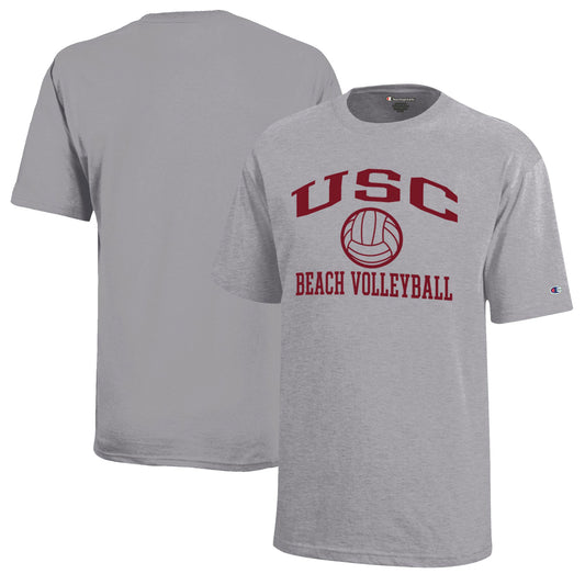 Youth Champion Gray USC Trojans Beach Volleyball Icon Jersey T-Shirt