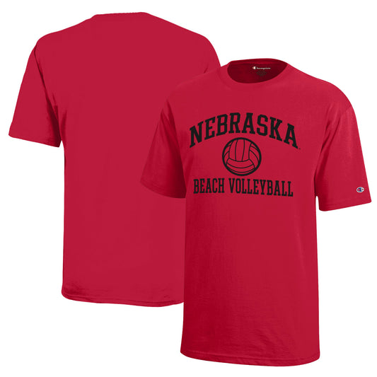 Youth Champion Scarlet Nebraska Huskers Beach Volleyball Icon Jersey T-Shirt