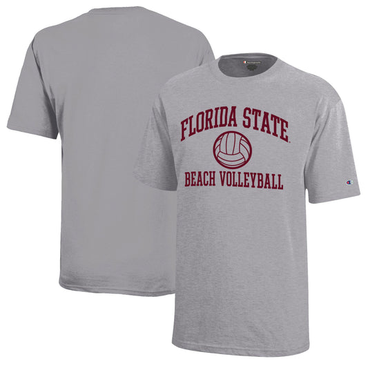 Youth Champion Gray Florida State Seminoles Beach Volleyball Icon Jersey T-Shirt