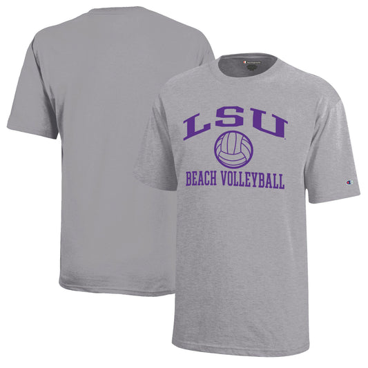 Youth Champion Gray LSU Tigers Beach Volleyball Icon Jersey T-Shirt