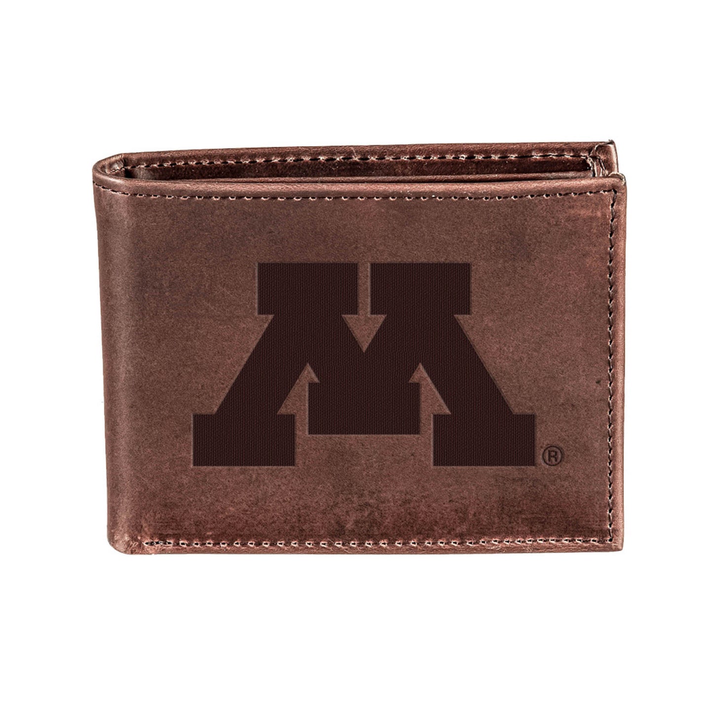 Brown Minnesota Golden Gophers Bi-Fold Leather Wallet