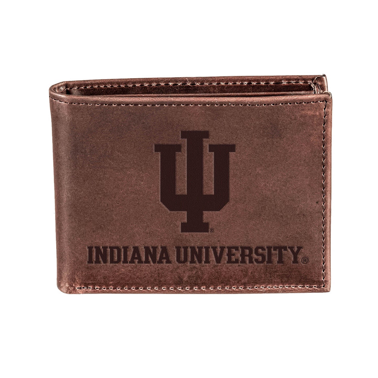 Brown Indiana Hoosiers Bi-Fold Leather Wallet