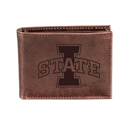 Brown Iowa State Cyclones Bi-Fold Leather Wallet