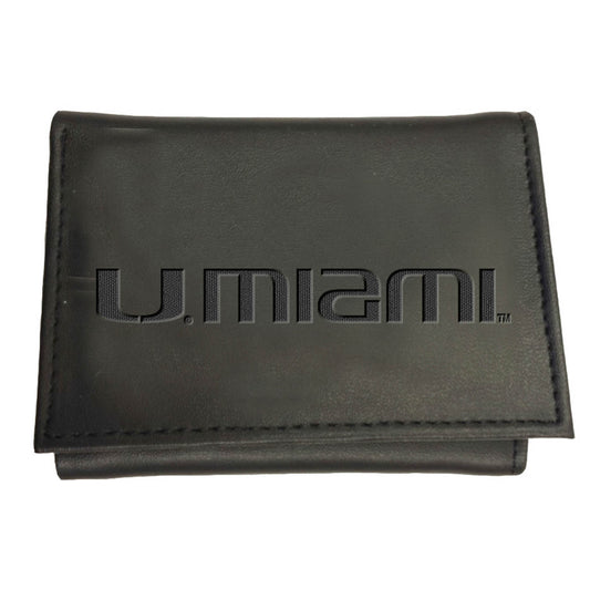 Black Miami Hurricanes Hybrid Tri-Fold Wallet