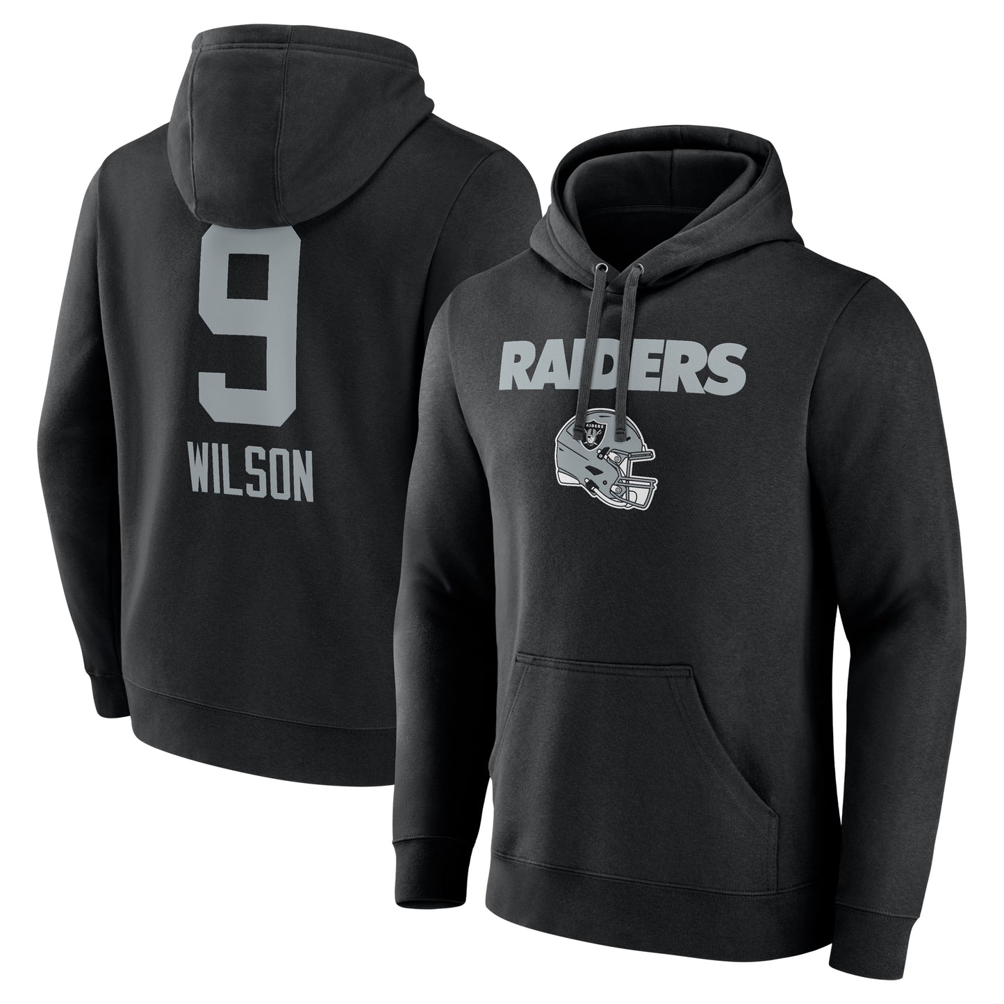 Men's Tyree Wilson Black Las Vegas Raiders Team Wordmark Player Name & Number Pullover Hoodie