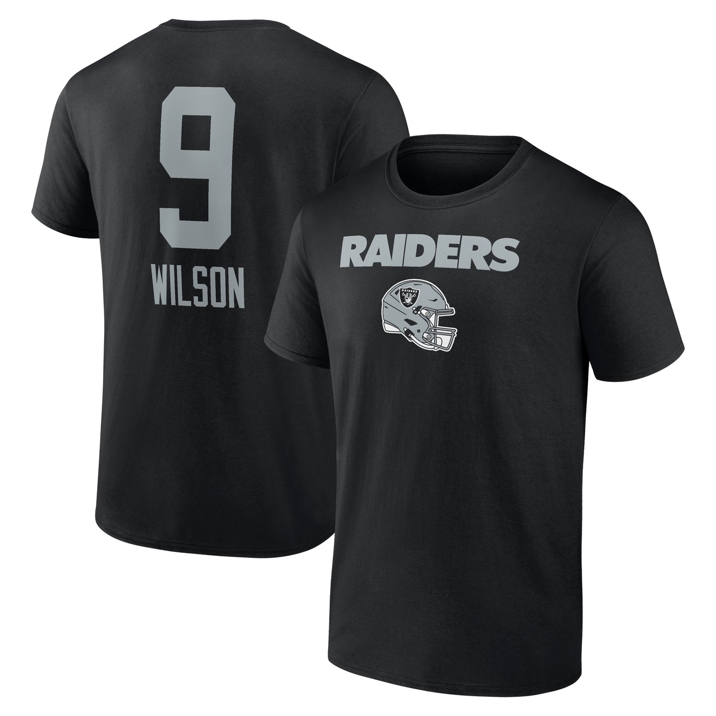 Men's Tyree Wilson Black Las Vegas Raiders Team Wordmark Player Name & Number T-Shirt