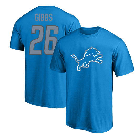 Men's Fanatics Jahmyr Gibbs Blue Detroit Lions Big & Tall Player Name & Number T-Shirt