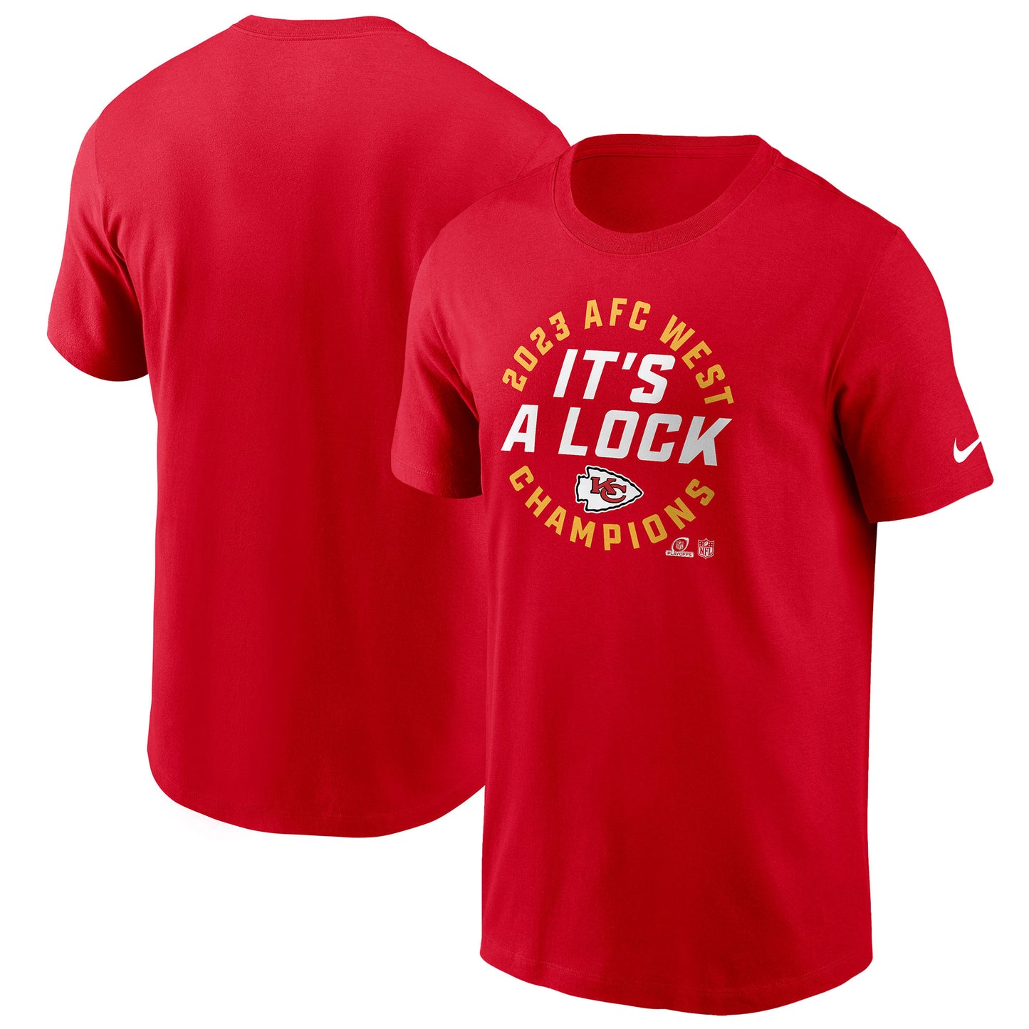 Men's Nike Red Kansas City Chiefs 2023 AFC West Division Champions Locker Room Trophy Collection T-Shirt