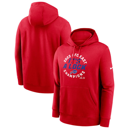 Men's Nike  Red Buffalo Bills 2023 AFC East Division Champions Locker Room Trophy Collection Club Pullover Hoodie