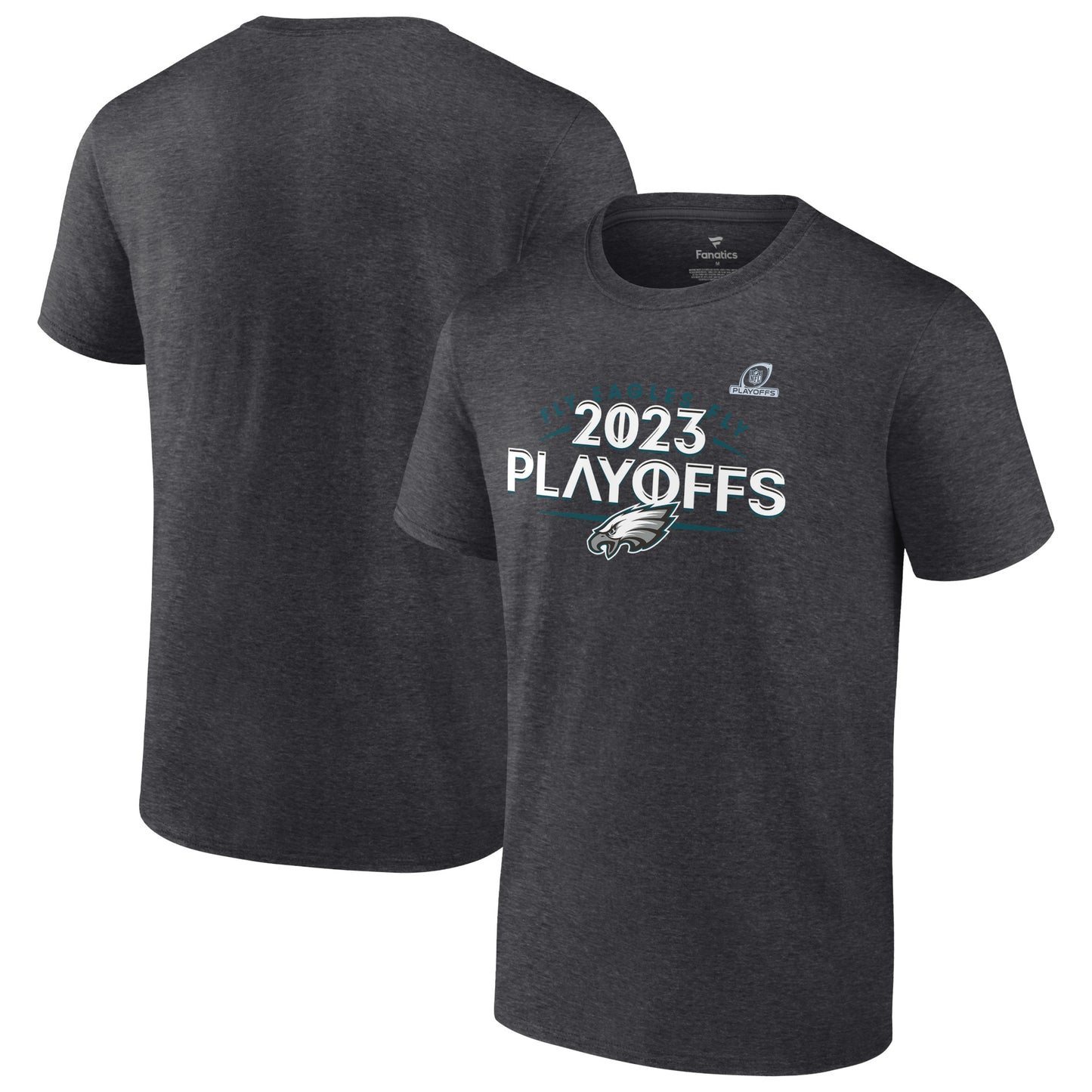 Men's Fanatics  Heather Charcoal Philadelphia Eagles 2023 NFL Playoffs T-Shirt