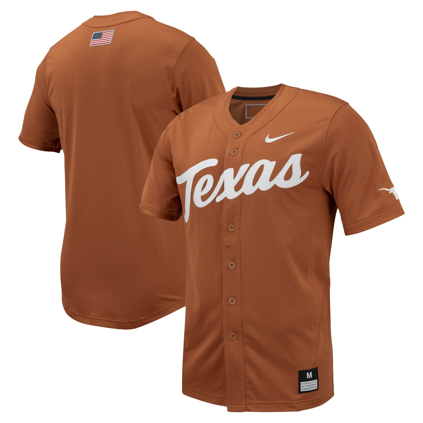 Men's Nike Texas Orange Texas Longhorns Replica Full-Button Baseball Jersey