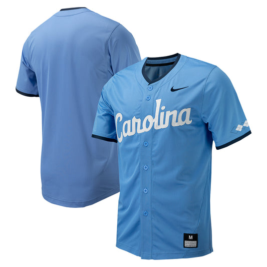 Men's Nike Carolina Blue North Carolina Tar Heels Replica Full-Button Baseball Jersey