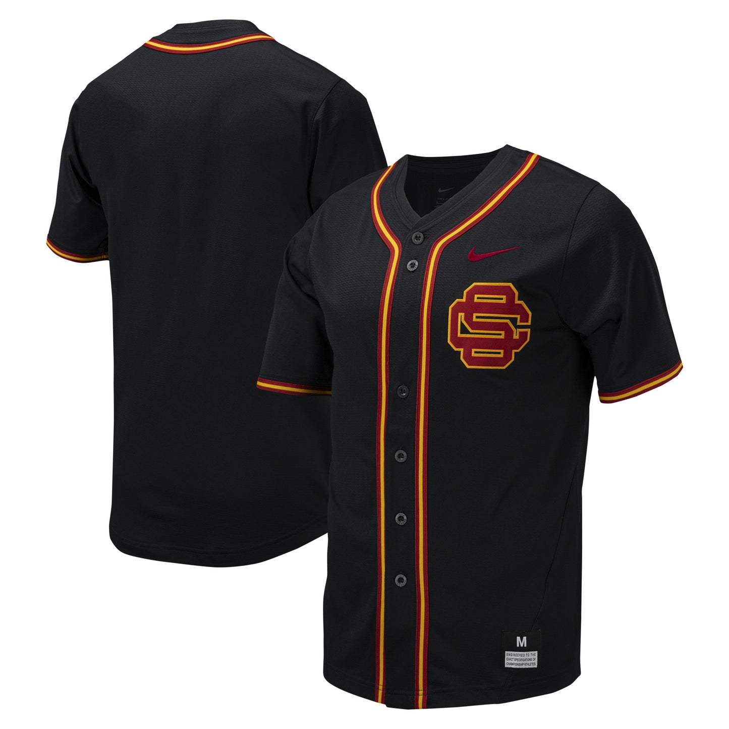 Men's Nike Black USC Trojans Replica Full-Button Baseball Jersey